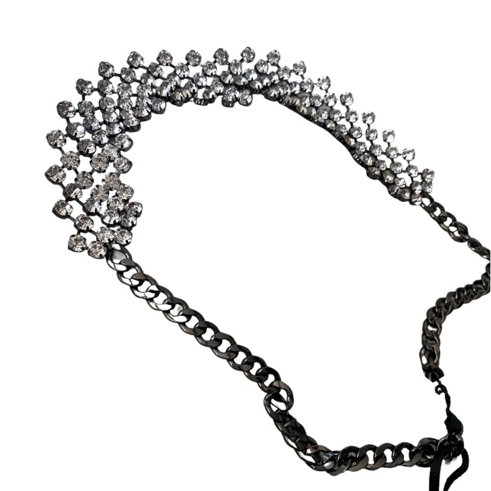 ZARA Special Edition Rhinestone Belt Sz 32/ 85 Gunmetal. Sold Out!